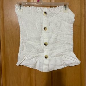 White Button Crop Top. Size S/M